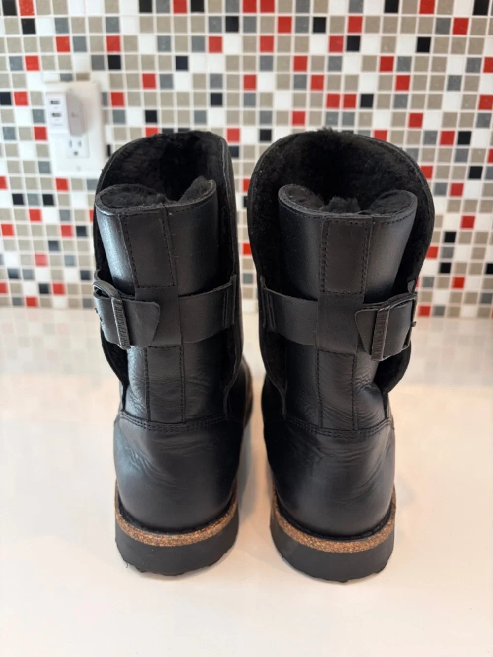 Birkenstock Uppsala Shearling Black Leather Boots - 40 EU (9 - 9.5 US)